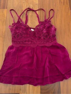 Dry Goods Lace Bodice Camisole in Magenta